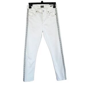 Citizens Of Humanity SZ 26 Harlow Ankle Slim Jeans Hi-Rise Stretch Floral Trim